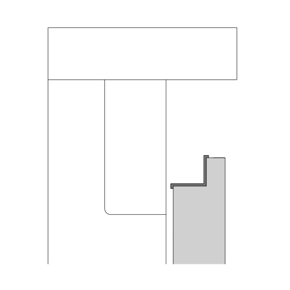Гладкая дверь с ручкой в форме буквы «L»